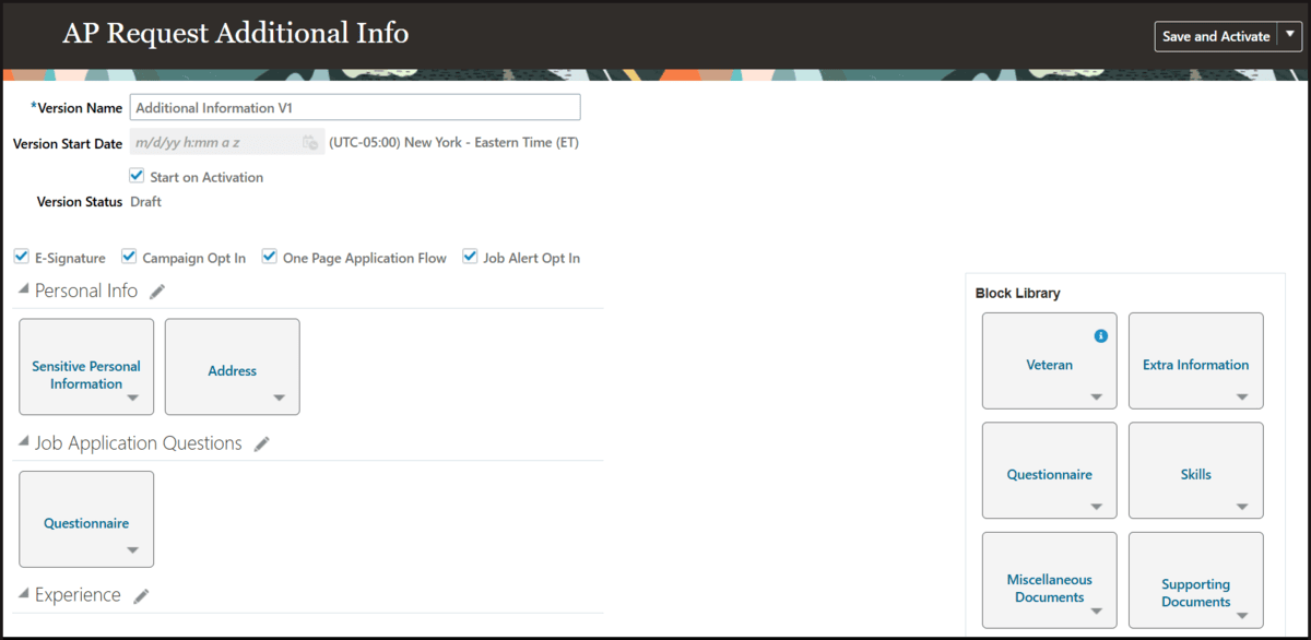 job Application Flow Configuration