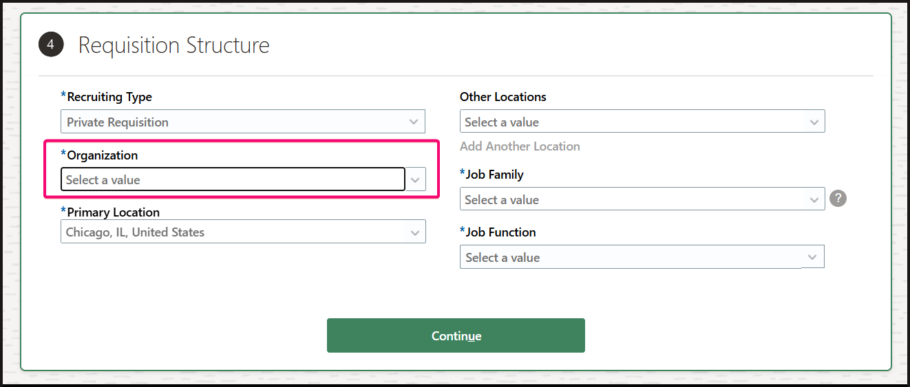 Configure organization tree in oracle recruiting cloud.