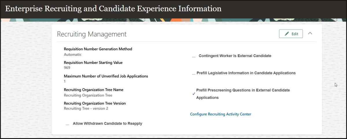 Configuring Recruiting Management